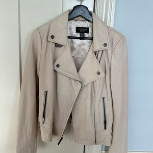Victoria's Secret Women's Cream Leather Jacket